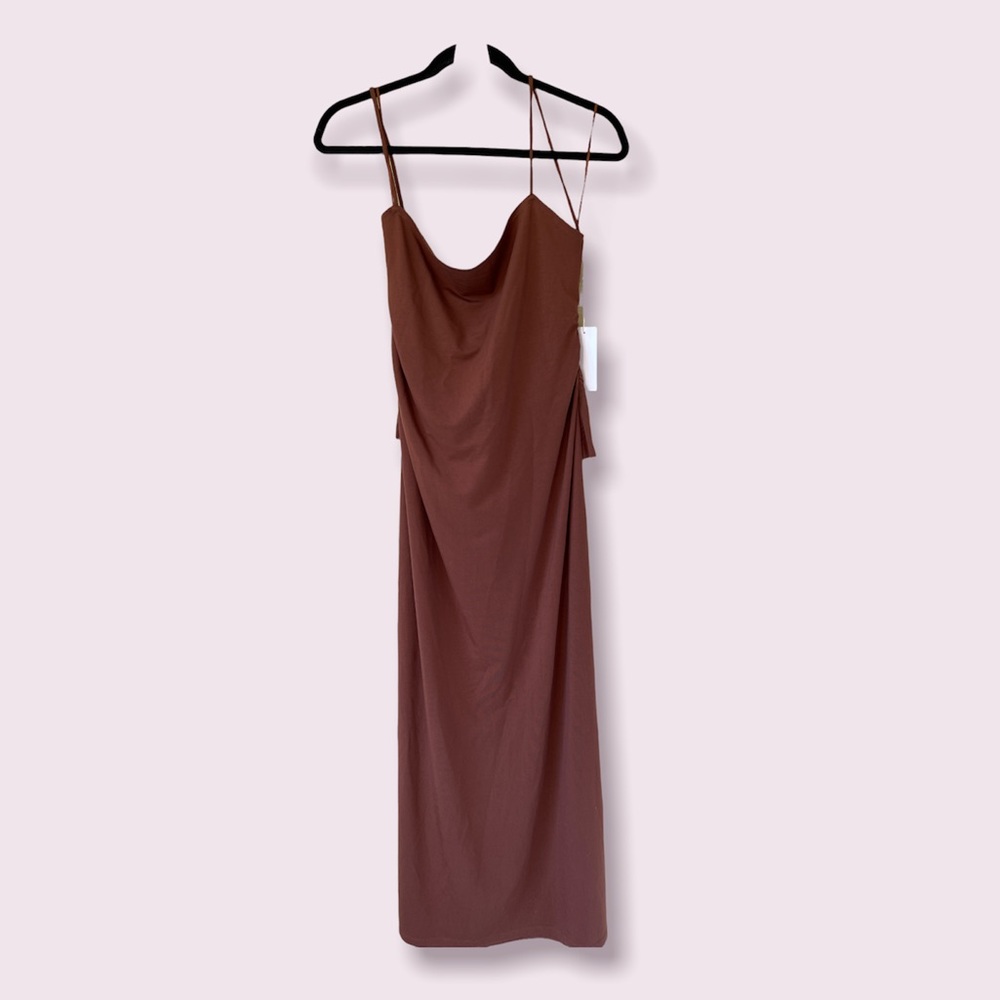 Reformation ‘Hex’ Knit Midi Slip Dress Chestnut Brown size XL - Picture 3 of 5